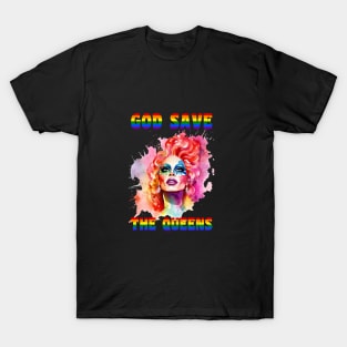 God Save The Queens Rainbow Gradient T-Shirt T-Shirt